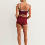 Slip On Surf Shorts - Merlot