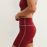 Bike Shorts- Merlot w. Baby Blue