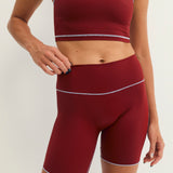 Bike Shorts- Merlot w. Baby Blue