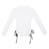 Ruched Rashguard - White Rib