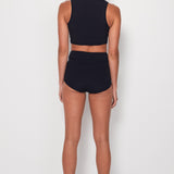 Crop Top - Black Rib